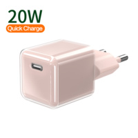 Cargador de Pared Portátil Mini Cubo de 20W EN62368, Cargador Gan, Adaptador para Teléfono Celular, Puerto USB, Enchufe, FCC, ROHS, CE, OVP