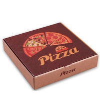 Boîtes à pizza réutilisables en papier kraft brun Emballage alimentaire à emporter personnalisé Plateaux en papier laminé mat Assortiment de carton gaufrage