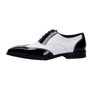 Zapatos Oxford de Cuero Vacuno Hechos a Mano de Alta Calidad, Estilo Italiano, con Cordones y Punta en Pico, Precio de Fábrica al por Mayor de Diseñadores de Lujo - Product Image 1