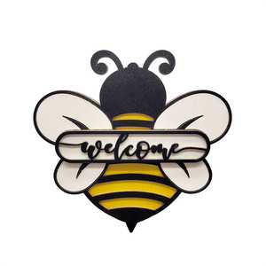 Décoration de fête personnalisée classique pour festival, fournitures de fête, décoration de bureau, pendentif en bois en forme d'abeille, personnalisable en une seule pièce - Product Image 6