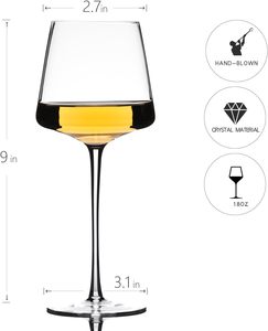 Бокалы для красного вина 18 унций с высоким длинным стеблем, выдувные вручную хрустальные бокалы для вина подарки на Рождество - Product Image 4