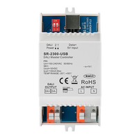 Contrôleur maître DALI Sunricher à montage sur rail DIN avec alimentation DALI 230 mA intégrée et RTC, entièrement compatible avec les appareils DALI