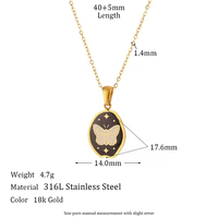 Pendentif HP en forme de serpent Cobra en gouttes d'huile Pendentif rose en acier inoxydable plaqué or 18 carats Pendentif œil de diable