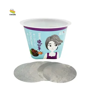 180 Ml 6 Oz Injection Molding Cups Custom IML Tamper Evident Logo Plastic Yogurt Parfait Cups With Aluminum Foil Seal