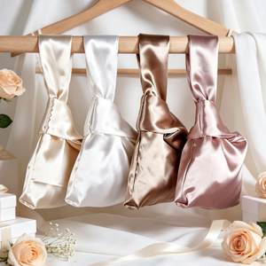 Bolsa de Mano de Satén de Lujo con Nudo, Bolso de Muñeca de Seda Estilo Japonés, Bolso Tote de Satén Suave para Regalo de Boda y Uso Diario - Product Image 6