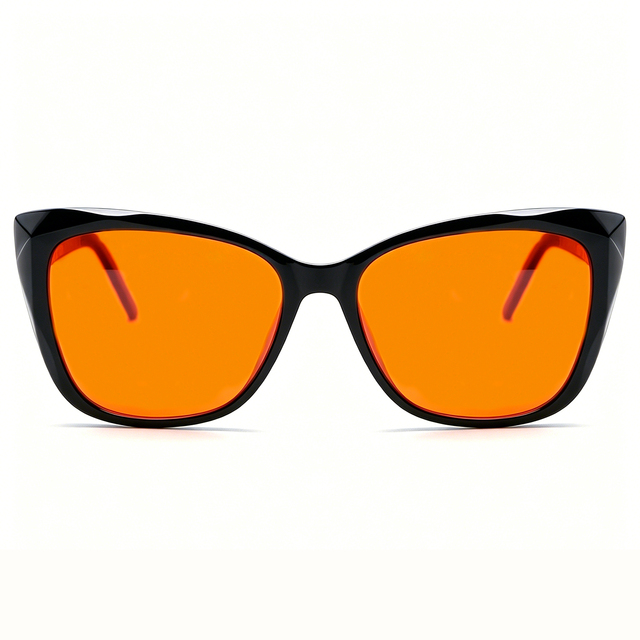 Red Lens Blocking Green Light 100% Blue Light Blocking Glasses Orange Lens Anti Fatigue Help Sleep Glasses