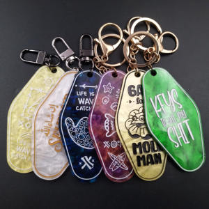 Targhetta Acrilica Personalizzata ODM con Design Cartoon, Leggera, Ovale, Trasparente, con Stampa Marmorizzata e Incisione - Product Image 1