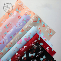 Papier d'emballage pour fleurs imperméable avec nœud papillon pour la Saint-Valentin, emballage cadeau pour bouquets, décoration florale, modèle B