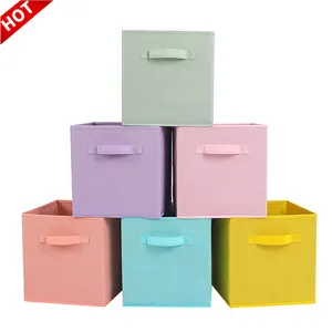 Wholesale Environmental Protection Cube Collapsible Storage Organizers Box With Baseboard