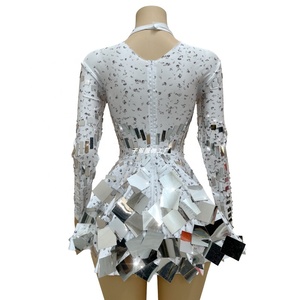 Body Elasticizzato con Cristalli a Specchio, Romantico e Naturale, Abito da Donna Senza Maniche, Costume da Drag <span class=keywords><strong>Queen</strong></span> per Festival Rave Notturni - Product Image 3