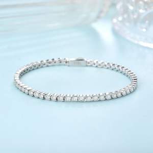 All Fashions Simplicity 1.8mm Round Moissanite Dazzling SS Jewelry <b>Bracelets</b> & Bangles Stylish Fashion Accessory - Product Image 4