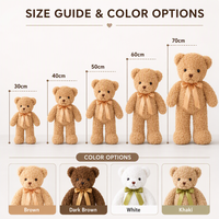 Vente en gros de jouets en peluche ours, 4 styles, fabrication OEM, animaux en peluche doux en coton PP (lapin, vache, dinosaure), coussins anti-stress pour fêtes