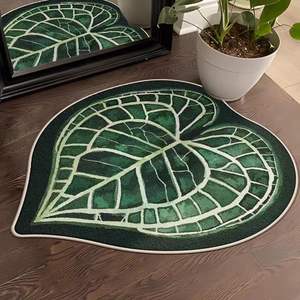 Wan Xinlong Tapis de sol imprimé feuilles, forme originale, antidérapant, style bohème, tapis décoratif pour chambre d'enfant - Product Image 4