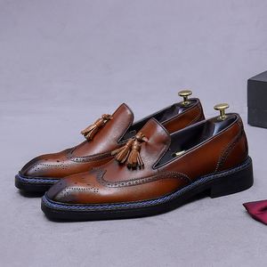 Zapatos de Cuero PU Transpirables Antideslizantes de Color Puro, con Cordones, Cuadrados, Casuales, de Negocios, Tallas Grandes, de Alta Calidad para Dropshipping - Product Image 3