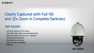 Hanwha Vision <span class=keywords><strong>WiseNet</strong></span> Q Series Cámara domo de red PTZ de 2MP con visión nocturna y lente de 4,44-142,6mm - Product Image 4