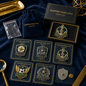 Set de insignias de solapa de metal esmaltado personalizadas, chapadas en oro, de aleación de zinc, con grabado e impresión, regalo empresarial, temática deportiva - Product Image 2