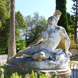 Sculpture de guerrier grec célèbre, pierre naturelle, marbre blanc, figurine d'Achille, statue pour jardin - Product Image 1