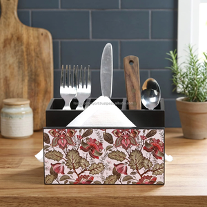 Support à cuillères en bois imprimé pour la décoration de cuisine, avec motifs artistiques uniques, support à cuillères en bois massif imprimé pour un rangement élégant de la cuisine - Product Image 1