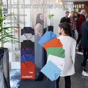 Chemises à manches courtes en coton respirant, imprimées par transfert thermique, avec poche, style golf, séchage rapide, logo personnalisé, pour hommes - Product Image 2