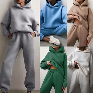 <span class=keywords><strong>Abbigliamento</strong></span> all'ingrosso: Tuta da <span class=keywords><strong>donna</strong></span> oversize con felpa con cappuccio, top pullover ampio e pantaloni jogger con elastico in vita, comoda abbigliatura per il tempo libero quotidiano - Product Image 3
