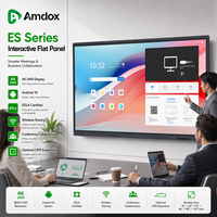 Tableau blanc interactif tactile Amdox 98 pouces 4K 40 points avec caméra 4800MP et Android 14 pour les réunions en classe