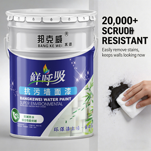 Bunkerway BKW R1 Acrylic Odorless 2-in-1 Building <b>Coating</b> Mildew-Proof Colorful Indoor Wall <b>Paint</b> for Brush/Spray Application - Product Image 3