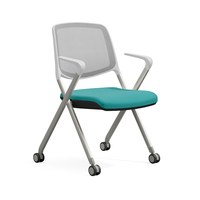 Chaise de formation moderne pliable en plastique avec coussin et tablette d'écriture, empilable, pour réception et salle de réunion