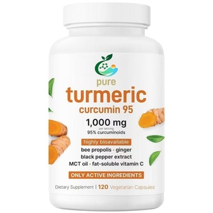 Cápsulas de Cúrcuma y Curcumina de la marca State-owned Capital, Suplemento Herbal <span class=keywords><strong>con</strong></span> 95% de Curcuminoides, Extracto de Pimienta Negra, Apoyo Natural para el Bienestar - Product Image 1