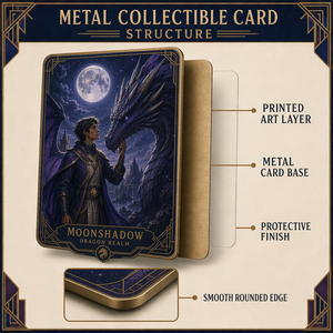 การ์ดสะสมโลหะพรีเมียม <span class=keywords><strong>Moonshadow</strong></span> Dragon Realm - งานศิลปะแฟนตาซีสีดำสุดประณีตพร้อมโครงสร้าง 3 ชั้นและบรรจุภัณฑ์สุดหรู - Product Image 5