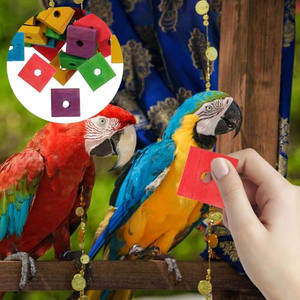Jouets pour perroquets, 100 blocs en bois, jouets à mâcher pour oiseaux, coupe-bordures pour le bec, artisanat pour les pattes, pièces de cage, bricolage, jeu, mastication, déchiquetage, jouet pour oiseaux de grande taille - Product Image 2