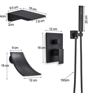 Các Độc Đáo Nhất Bồn Tắm Vòi Nước Thác Vòi Tường Gắn Kết Phòng Tắm Vòi Hoa Sen <span class=keywords><strong>Mixer</strong></span> Tap Với Phun Tay Vòi Hoa Sen Nóng Lạnh Máy Trộn - Product Image 6