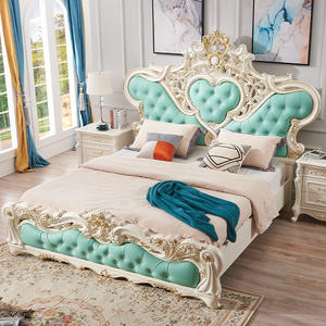 <span class=keywords><strong>Lit</strong></span> en bois exquis pour chambre à coucher, style européen, orné <span class=keywords><strong>de</strong></span> sculptures, rembourré, mobilier <span class=keywords><strong>de</strong></span> luxe pour la maison - Product Image 5