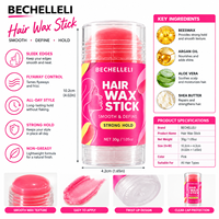 Cire coiffante en stick pour cheveux, tenue forte, contrôle des bords, anti-frisottis, lissante, marque privée, OEM ODM, vente en gros