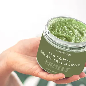 2023 Logo Ontwerp Whitening Body Scrubs Diepe Exfoliëren Huid Hydraterende Groene Thee Himalayan Zout Scrub