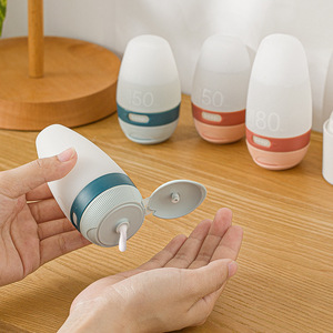 Bouteille de voyage en silicone 80 ml, anti-fuite, pour lotion, shampoing, gel douche, cosmétiques, trousse de toilette réutilisable - Product Image 5