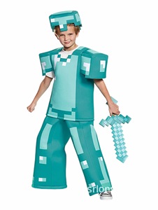 Costumes de cosplay d'Halloween pour la famille, personnages de jeu Pixel Block, costumes de jeu vidéo rétro pour adultes et enfants, tenues de fête - Product Image 5