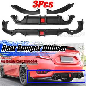Difusor de Parachoques Trasero con Aspecto de Fibra de Carbono para Honda Civic 2016-2019, Protector de Parachoques, Accesorios para Automóviles - Product Image 1