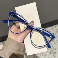Nouvelles lunettes anti-lumière bleue à verres plats, couleurs dégradées, monture papillon vintage personnalisée, monture intégrale pour femmes, montures de lunettes tendance