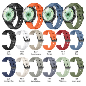 Eraysun thoáng khí Silicone ban nhạc đồng hồ với khóa màu Đen cho Huawei xem GT6 22mm thông minh dây đeo đồng hồ - Product Image 2