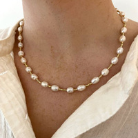 Summer New Boho Freshwater Pearl Handmade Jewelry Custom Fashion Beaded Baroque Pearl Necklace for Women