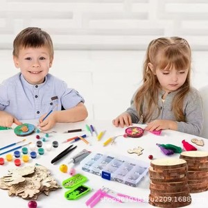 Kit de Manualidades de Madera Redonda para Niños de Jardín de Infancia, Color Natural, Tema de Animales y Naturaleza, Proyecto Artístico para Niños de 7 a 12 Años - Product Image 2