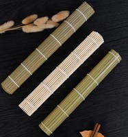 Tapis à sushi rond en bambou de qualité alimentaire, couleur naturelle, facile à utiliser, écologique, antibactérien