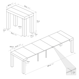 Virginia Console <b>Table</b> <b>White</b> Ash Melamine Finished Internal Use - Product Image 5