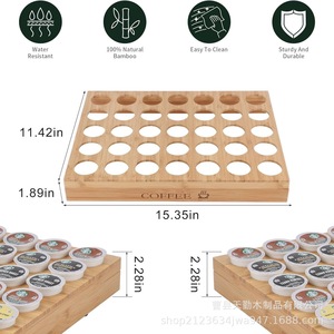 ชั้นวางเก็บฝักกาแฟไม้ไผ่ สำหรับใช้ในครัว สำนักงาน โต๊ะทำงาน วัสดุไม้ - Product Image 5