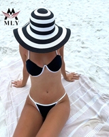 Custom Bikini 2026 Contrast Trim Zwempak Driehoekige Thong Dames Groothandel Zwemkleding & Strandkleding