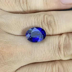 New color GRC certificate created Oval 8x10mm Loose Gemstone Lab Grown Royal Blue Sapphire price per carat For jewelry Ring