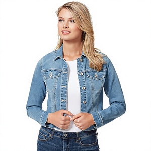 Veste en jean unisexe en cire, col rabattu, fermeture boutonnée, manches classiques, couleur unie, délavée, style décontracté, pour le printemps - Product Image 1