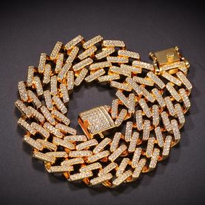 UWIN Hip Hop 14mm CZ Miami Cadena <span class=keywords><strong>de</strong></span> eslabones cubanos Oro Rodio Chapado en oro rosa Diamante Cadena cubana <span class=keywords><strong>para</strong></span> hombres - Product Image 4