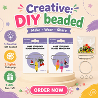 Kit de Bricolage pour Enfants : Créez Votre Propre Broche Perlée – Kit d'Art Perlé Fait Main avec Épingles de Sûreté, Perles et Fil de Cuivre pour Débutants