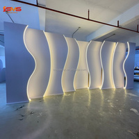 Panel de Luz LED de Fondo con Forma de Ola de Lujo SMS, Panel de Pared con Luz LED Curva Blanca de Neón para Decoración de Escenarios de Bodas y Eventos